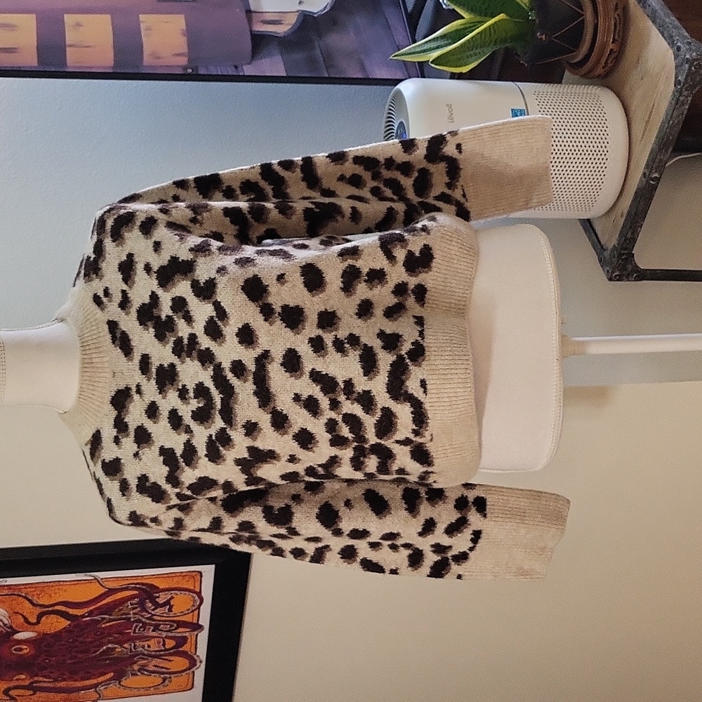 H&M Animal Print Wool Pullover Sweater